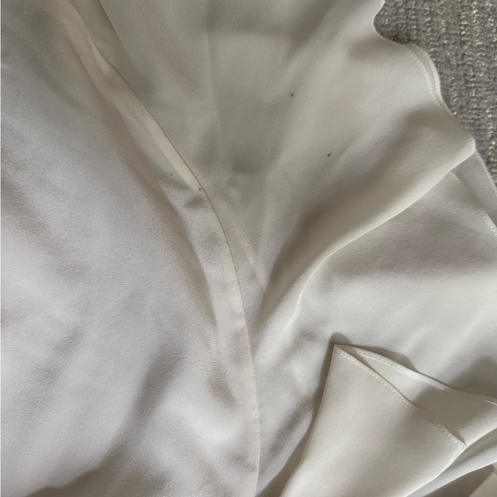 Chloe Elegant 100% Silk Cream Cape Sleeve Blouse - Picture 6 of 9